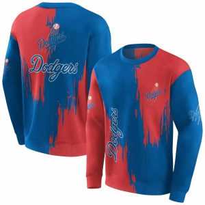 Personalized Los Angeles Dodgers Splatter Effect All Over Print Sweatshirt
