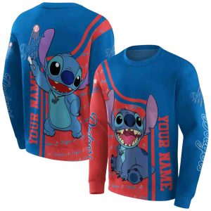 Personalized Los Angeles Dodgers Stitch All Over Print Sweatshirt