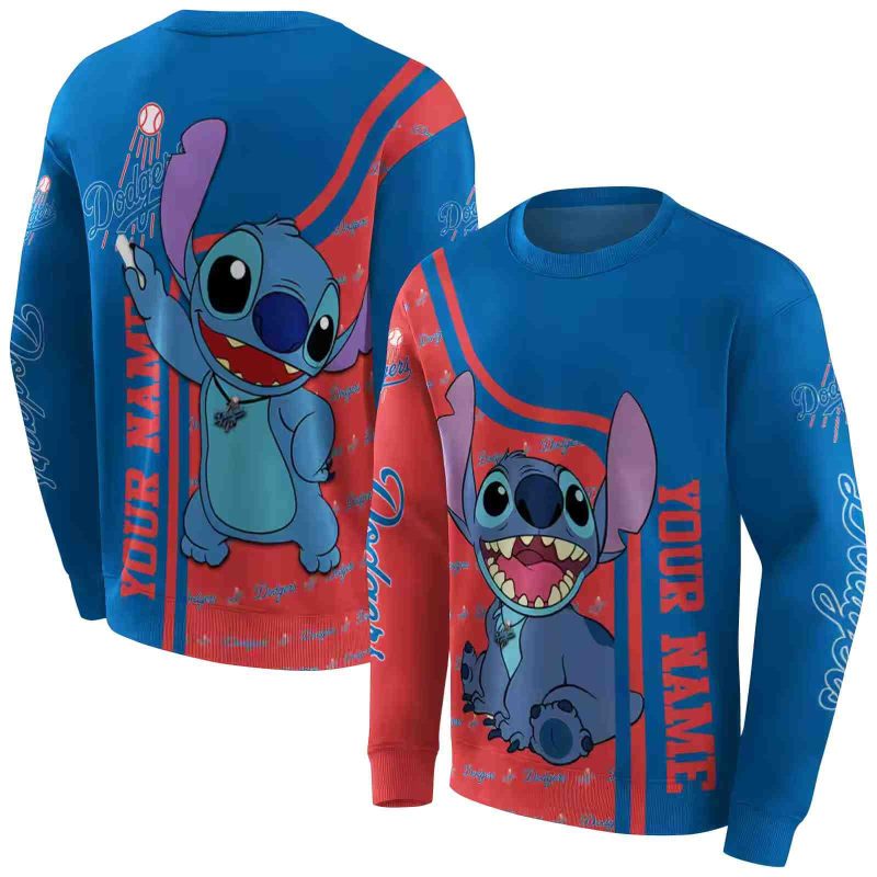 Personalized Los Angeles Dodgers Stitch AOP Sweatshirt 1