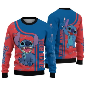 Personalized Los Angeles Dodgers Stitch Ugly Sweater