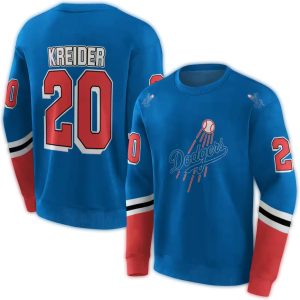 Personalized Los Angeles Dodgers Striped All Over Print Sweatshirt