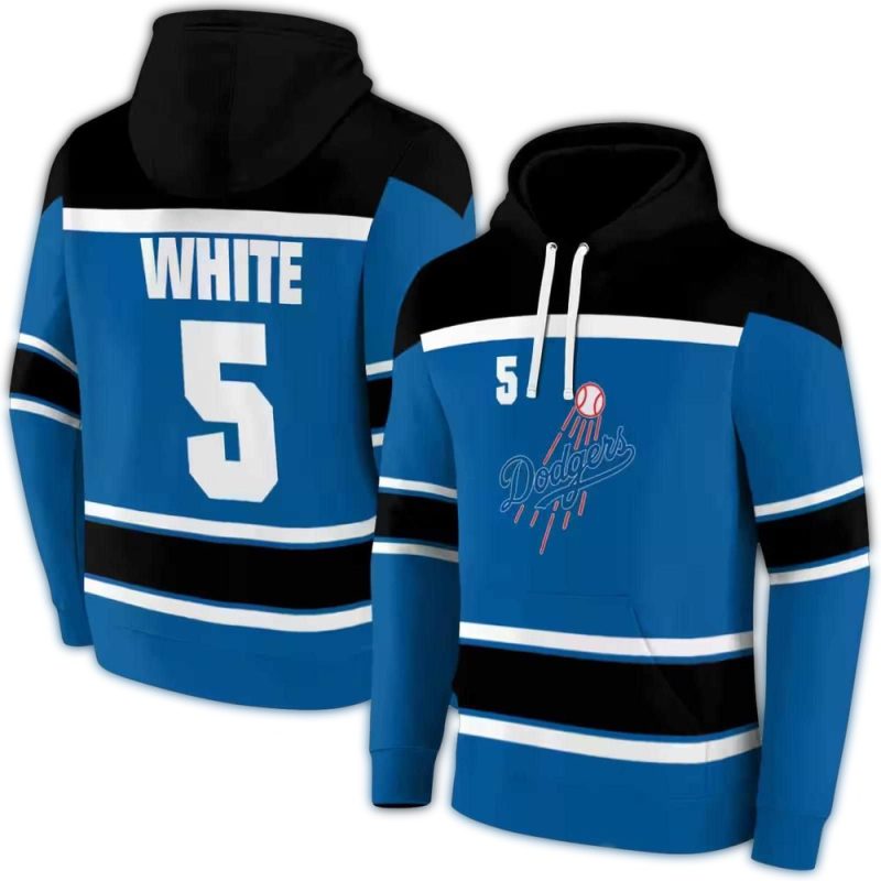 Personalized Los Angeles Dodgers Striped Pattern AOP Hoodie 1