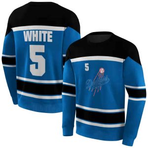 Personalized Los Angeles Dodgers Striped Pattern All Over Print Sweatshirt