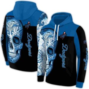 Personalized Los Angeles Dodgers Sugar Skull All Over Print Hoodie