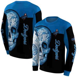 Personalized Los Angeles Dodgers Sugar Skull All Over Print Sweatshirt