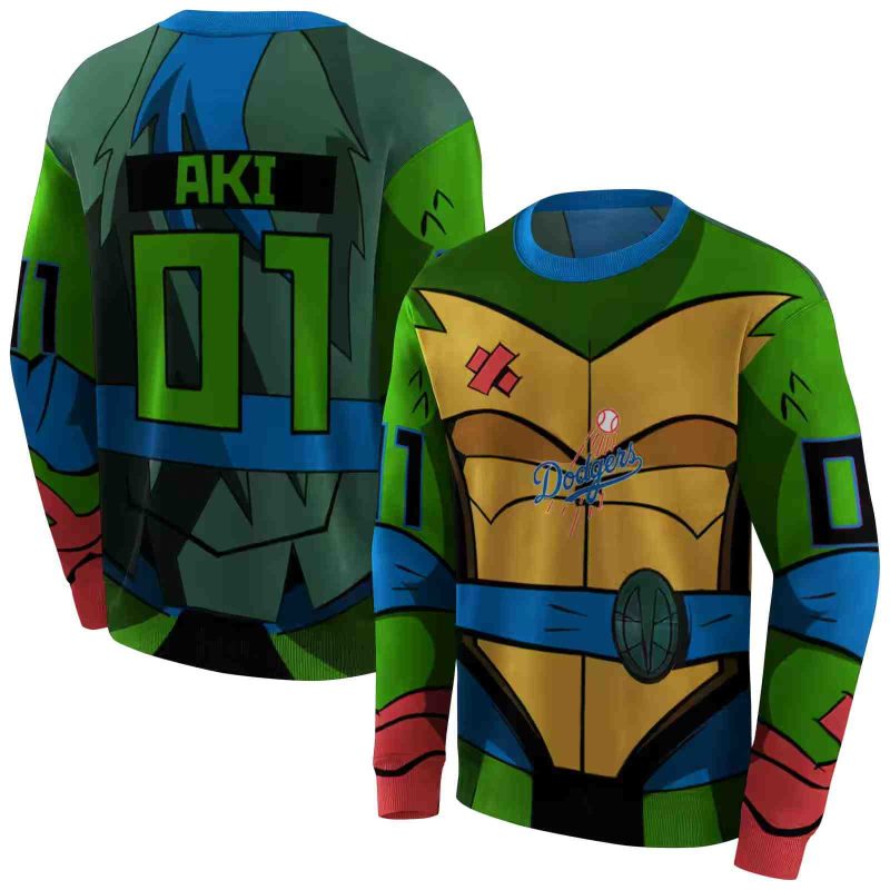 Personalized Los Angeles Dodgers Superhero Armor AOP Sweatshirt 1