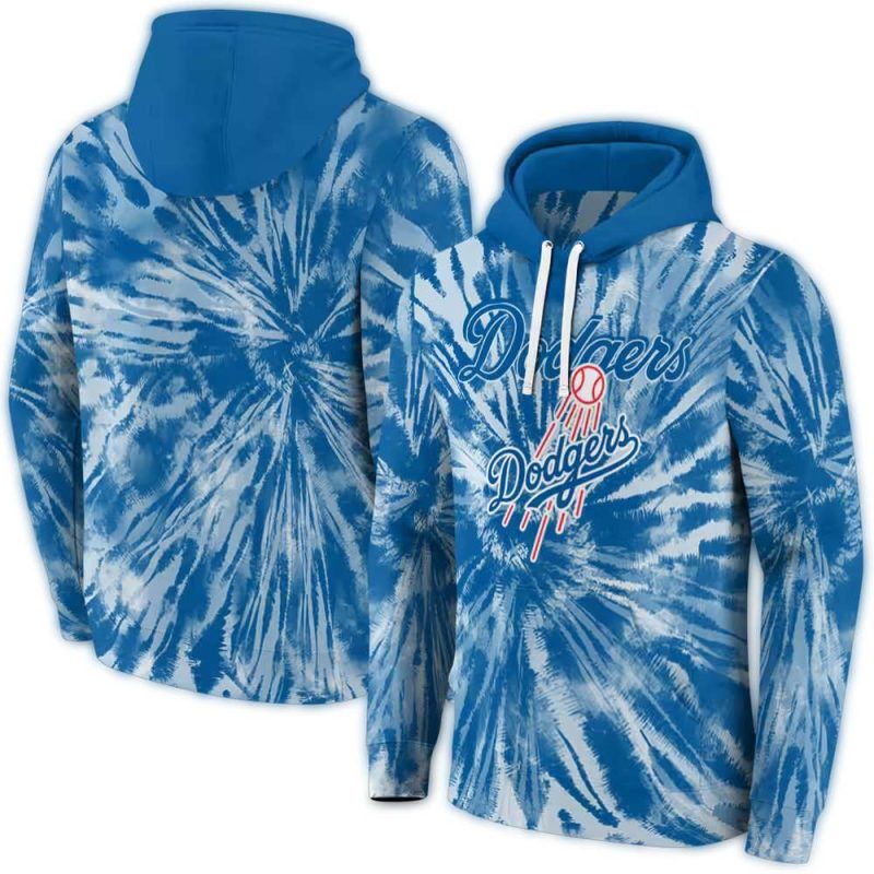 Personalized Los Angeles Dodgers Tie Dye Pattern AOP Hoodie 1