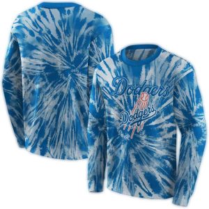 Personalized Los Angeles Dodgers Tie Dye Pattern All Over Print Sweatshirt