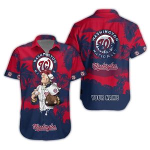 Custom Washington Nationals Mascot Baseball Hawaiian Shirt