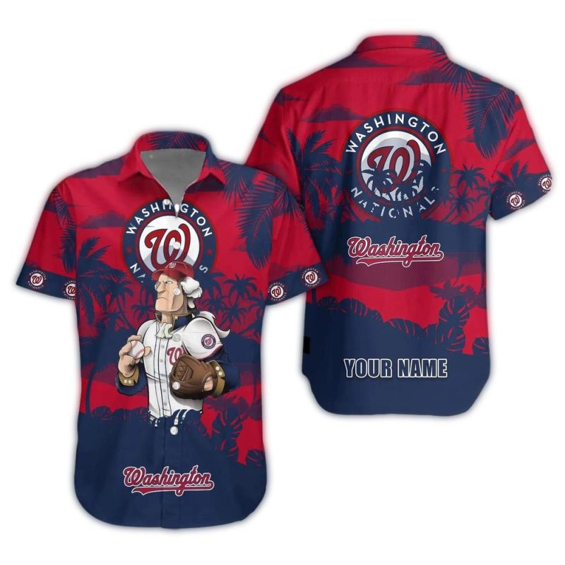 Personalized Mascot Play Baseball Washington Nationals Hawaiian Shirt 1