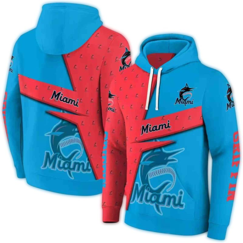 Personalized Miami Marlins Abstract Shape AOP Hoodie 1