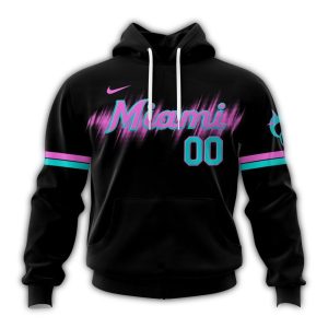 Custom Miami Marlins Black Funny All-Over Print Hoodie For Fans