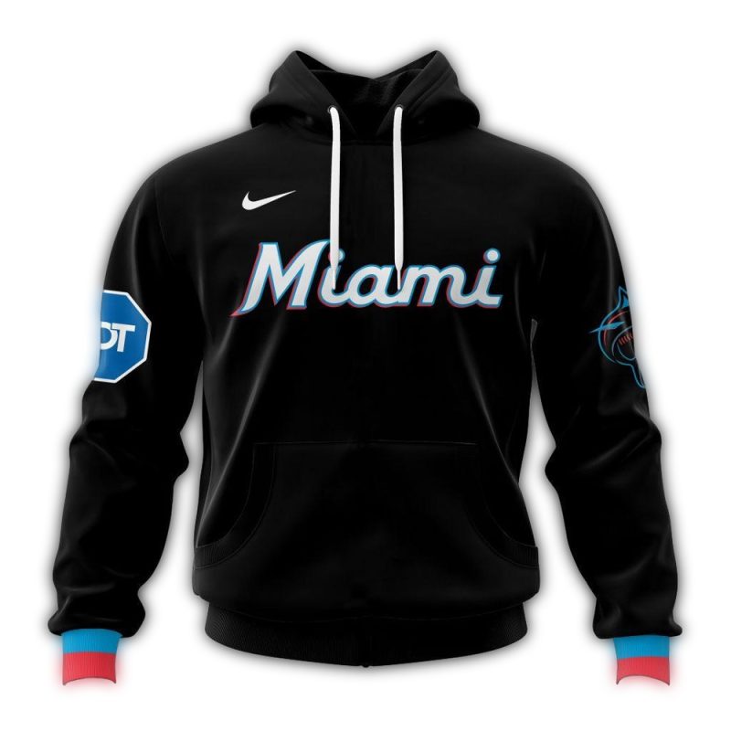 Personalized Miami Marlins Alternate Kits Black AOP Hoodie 1