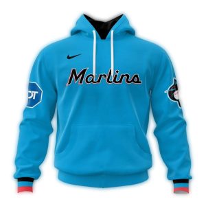 Personalized Miami Marlins Blue All-Over Print Hoodie For Fans