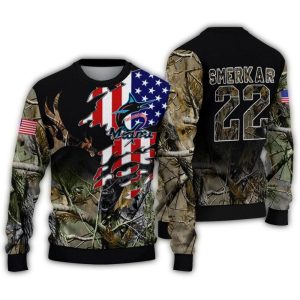 Personalized Miami Marlins American Flag Claw Sweatshirt For Fans