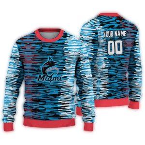 Personalized Miami Marlins Camouflage Stripe Sweatshirt For Fans
