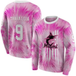 Custom Miami Marlins Pink Cancer Support Sweatshirt For A Cause