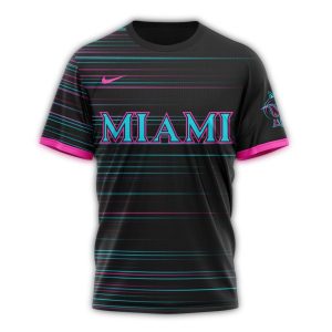 Custom Miami Marlins City Connect 2025 All-Over Print T-Shirt