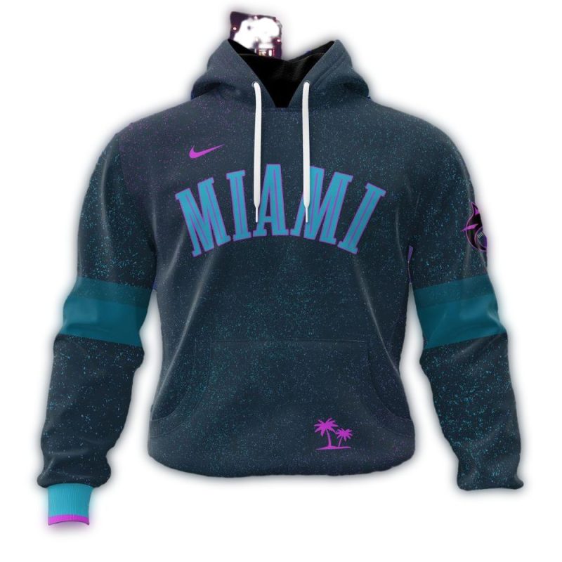 Personalized Miami Marlins City Connect Black AOP Hoodie 1