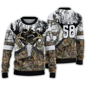 Custom Miami Marlins Deer Antlers Ugly Christmas Sweater