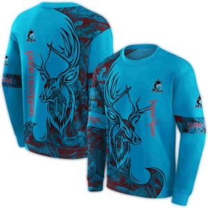 Custom Miami Marlins Deer Silhouette All-Over Print Sweatshirt