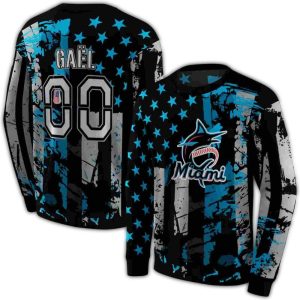Custom Miami Marlins Distressed Flag All-Over Print Sweatshirt