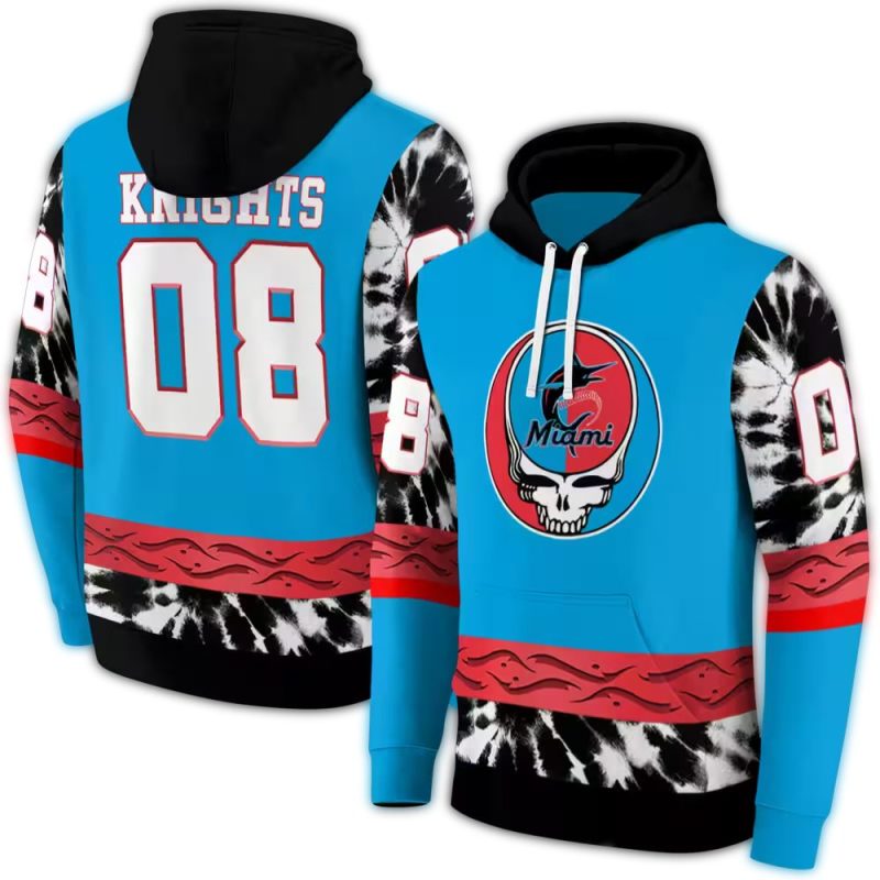 Personalized Miami Marlins Grateful Dead Vibes AOP Hoodie 1