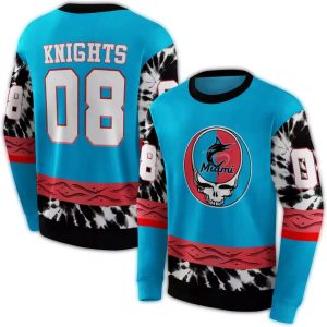 Custom Miami Marlins Grateful Dead Vibes All-Over Print Sweatshirt