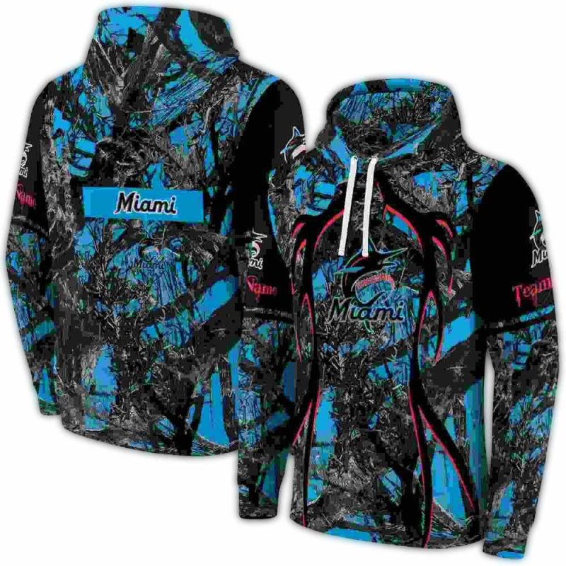 Personalized Miami Marlins Hunting Theme AOP Hoodie 1
