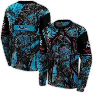 Custom Miami Marlins Hunting Theme All-Over Print Sweatshirt
