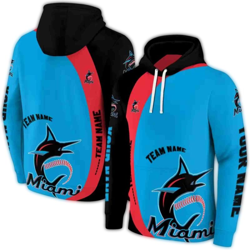 Personalized Miami Marlins Minimalist AOP Hoodie 1