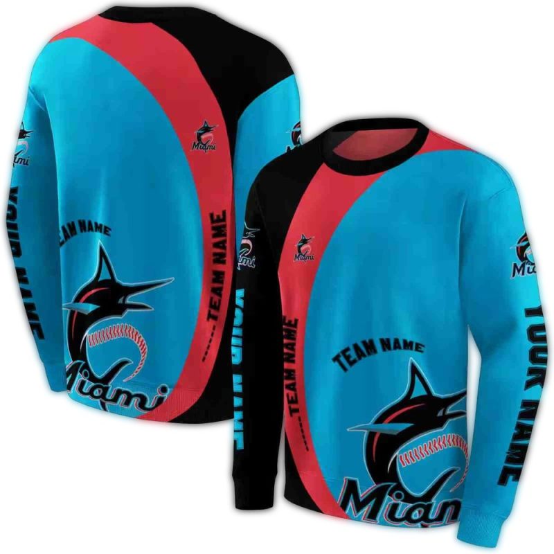 Personalized Miami Marlins Minimalist AOP Sweatshirt 1