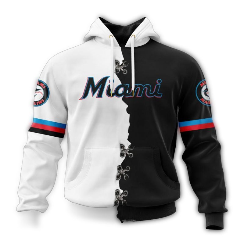 Personalized Miami Marlins Mix Jersey AOP Hoodie 1