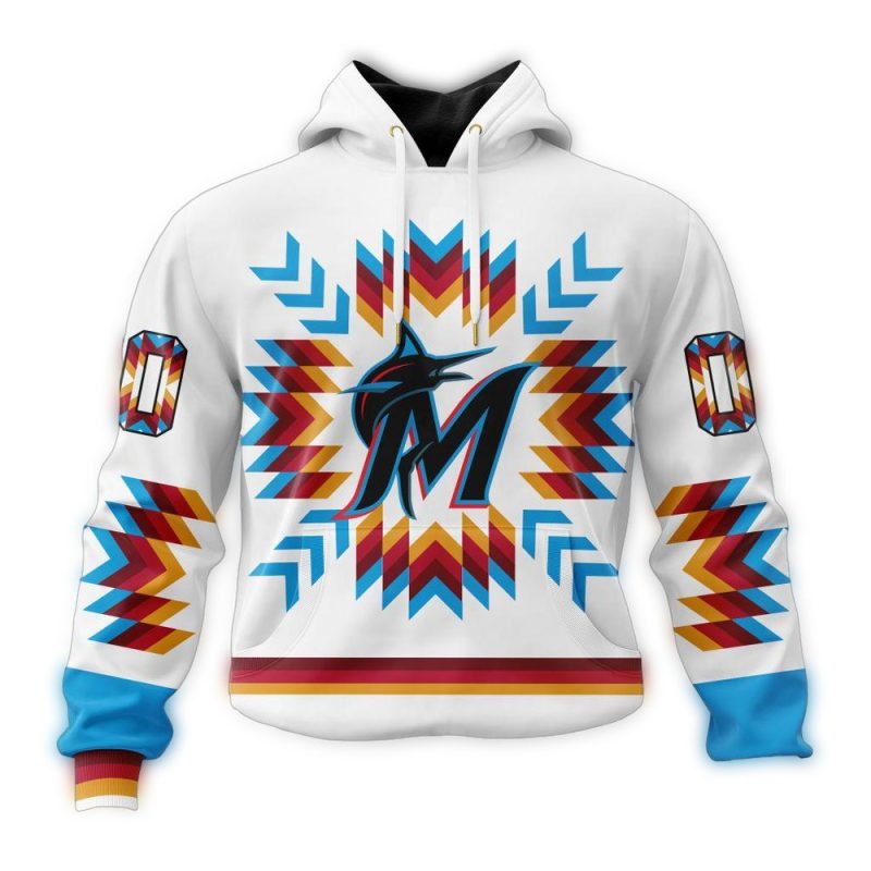 Personalized Miami Marlins Native AOP Hoodie 1