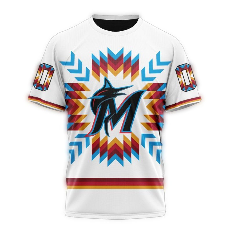 Personalized Miami Marlins Native AOP T Shirt 1