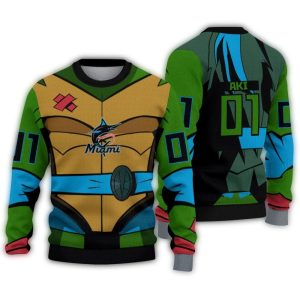 Personalized Miami Marlins Ninja Turtle Sweatshirt For Fans