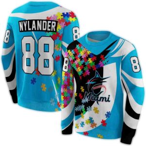 Custom Miami Marlins All Over Print Sweatshirt – Unique Puzzle Design