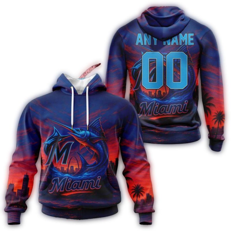 Personalized Miami Marlins Realistic AOP Hoodie 1