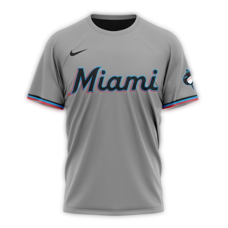 Personalized Miami Marlins Road Kits 2024 AOP T Shirt 1