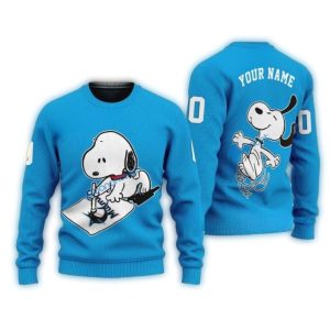 Personalized Miami Marlins Snoopy Blue Sweater For Fans