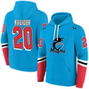 Custom Miami Marlins Striped Hoodie - All Over Print Design