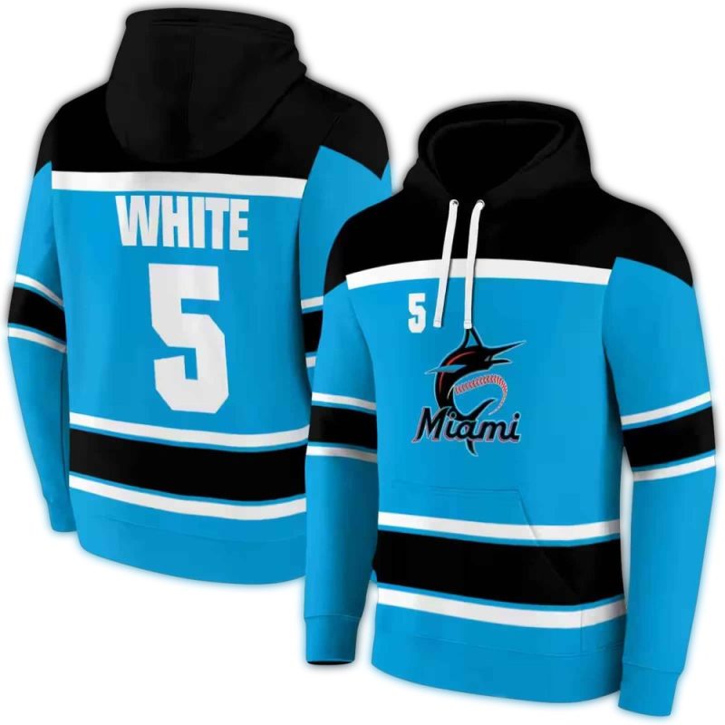 Personalized Miami Marlins Striped Pattern AOP Hoodie 1