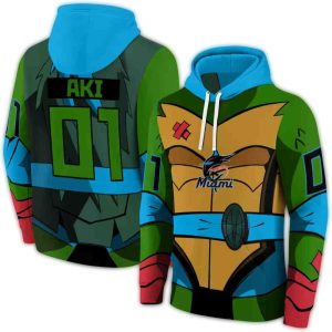 Custom Miami Marlins Superhero Armor All-Over Print Hoodie For Fans