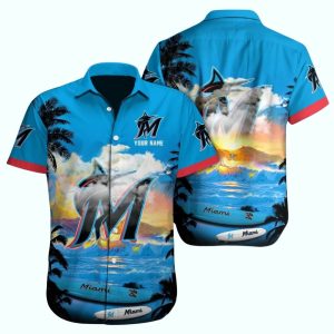 Personalized Miami Marlins Beach Hawaiian Shirt For Surf Lovers