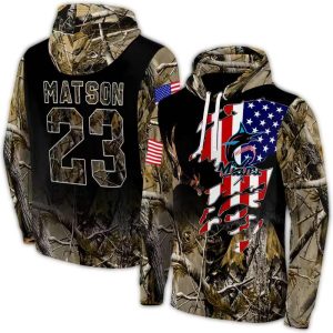 Custom Miami Marlins Tree Camo All-Over Print Hoodie For Fans