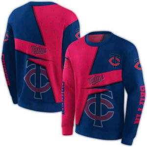 Personalized Minnesota Twins Abstract Shape All-over Print Sweatshirt