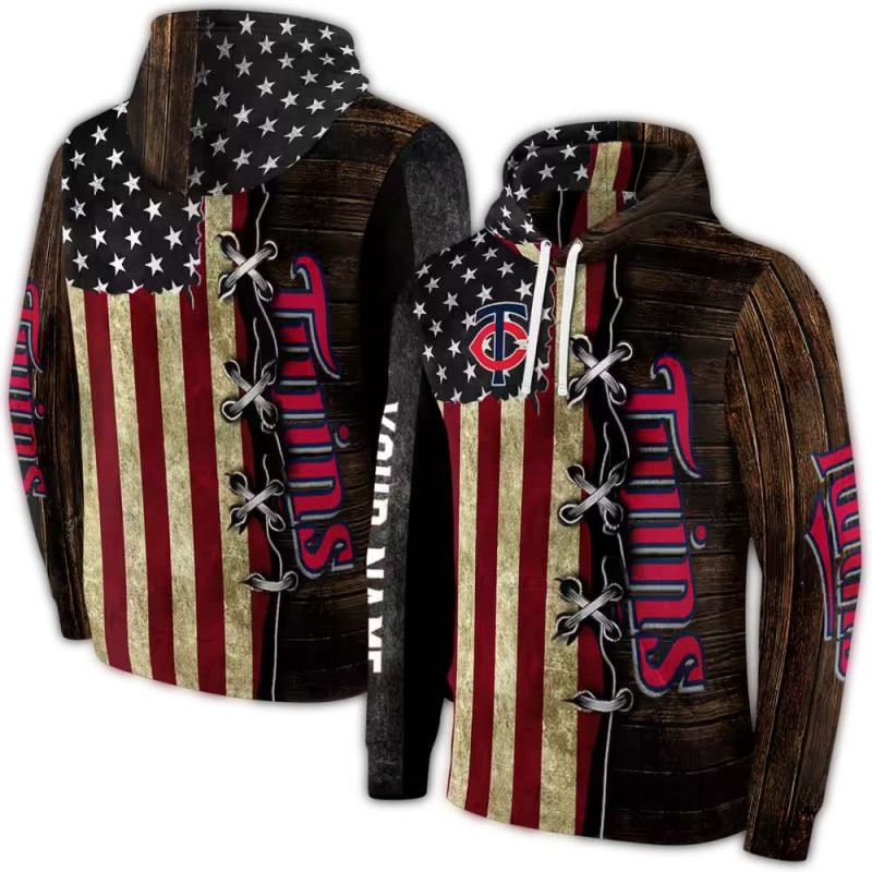 Personalized Minnesota Twins American Pride AOP Hoodie 1