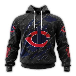 Personalized Minnesota Twins Black Metal All-over Print Hoodie