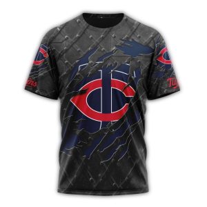 Personalized Minnesota Twins Black Metal All-over Print T Shirt