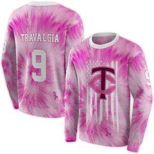 Personalized Minnesota Twins Cancer Support Pink All-over Print Sweatshirt